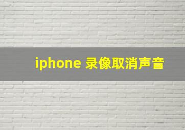 iphone 录像取消声音